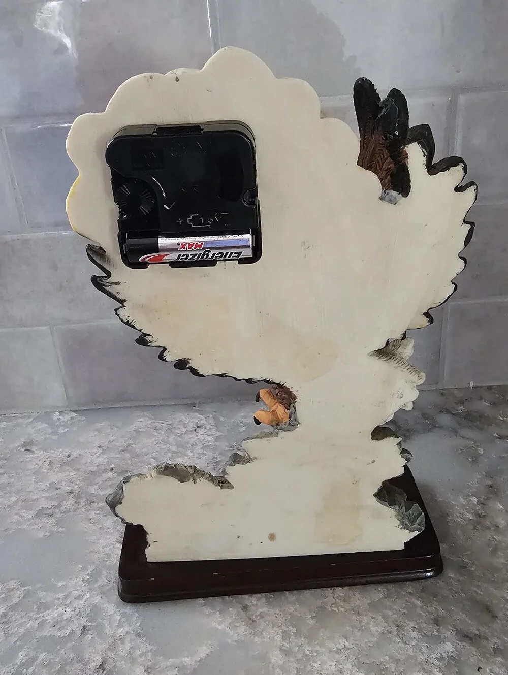 Precious Collection Bald Eagle Resin Table Clock Vintage Italy Style Works NoLen